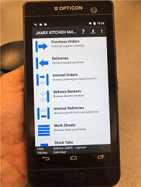 Jamix Kitchen Intelligence System's mobile app for restaurant inventory management