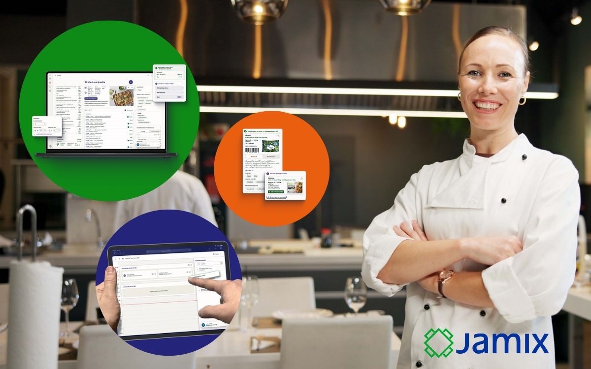 JAMIX G6 -keittiöjärjestelmä - Reseptit, ruokalistat ja tarjoiluajat.