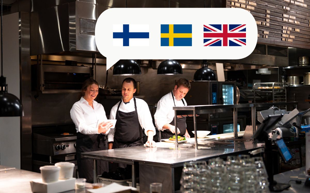 Ravintolan reseptit kääntyvät muille kielille tekoälyn avulla JAMIX G6 -keittiöjärjestelmässä.