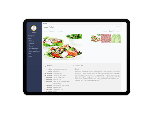 View recipes on screen instead of paper with JAMIX Kitchen Intelligence System.
