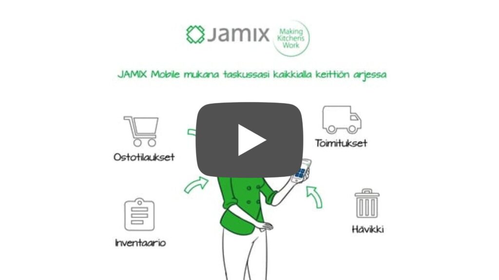 JAMIX Mobile -sovellus ammattikeittiön arjen hallintaan.